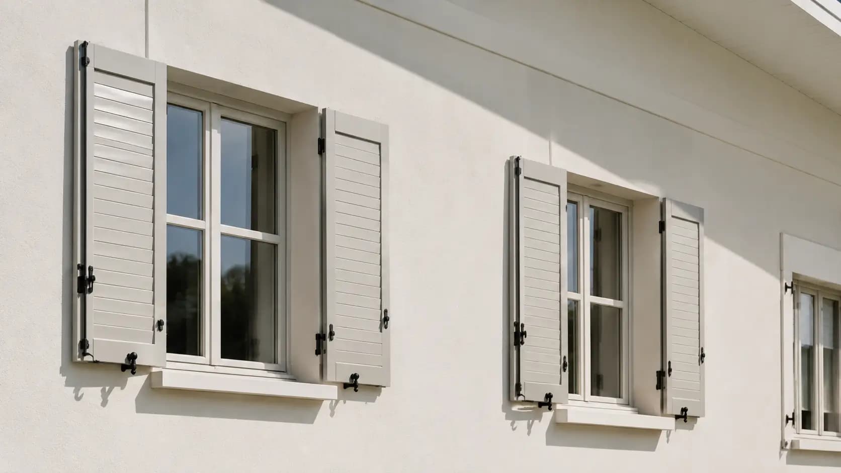 Façade de maison avec volets